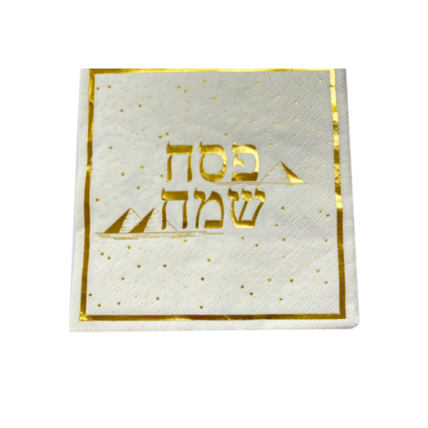 מפית פסח שמח מסגרת זהב ופירמידות